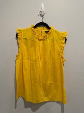 Ann Taylor Blouse w/Ruffled Neckline & Flutter Sleeves - Size L